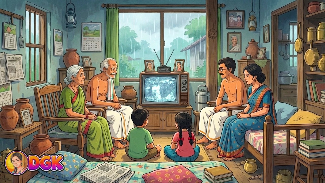 90s Monsoon Sunday Family Time | 1 Hour Indian Village Rain ASMR Ghibli Style