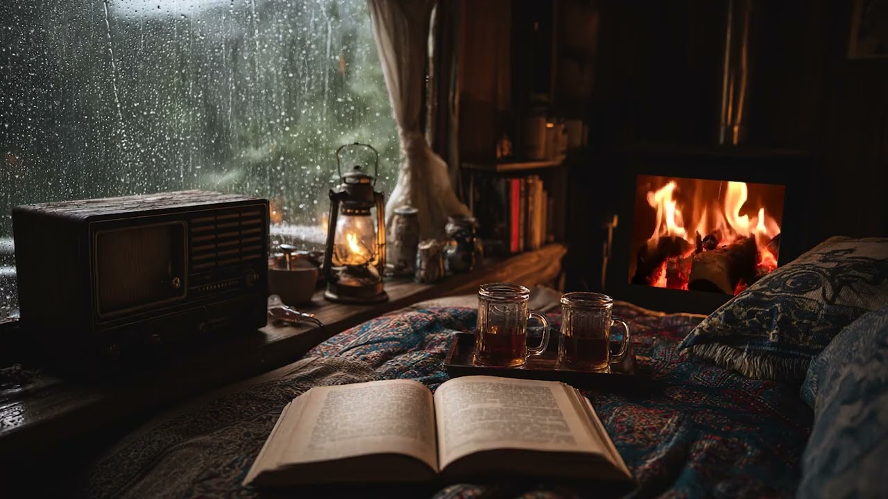 Peaceful Rain in a Mountain Cabin 🌧️ Night Ambience for Sleep & Calm Mind