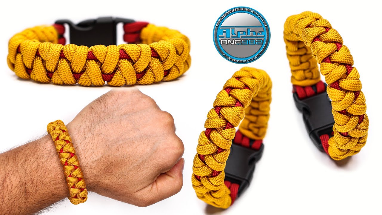 How to Make a Paracord Bracelet Zipper Sinnet variation Knot Tutorial