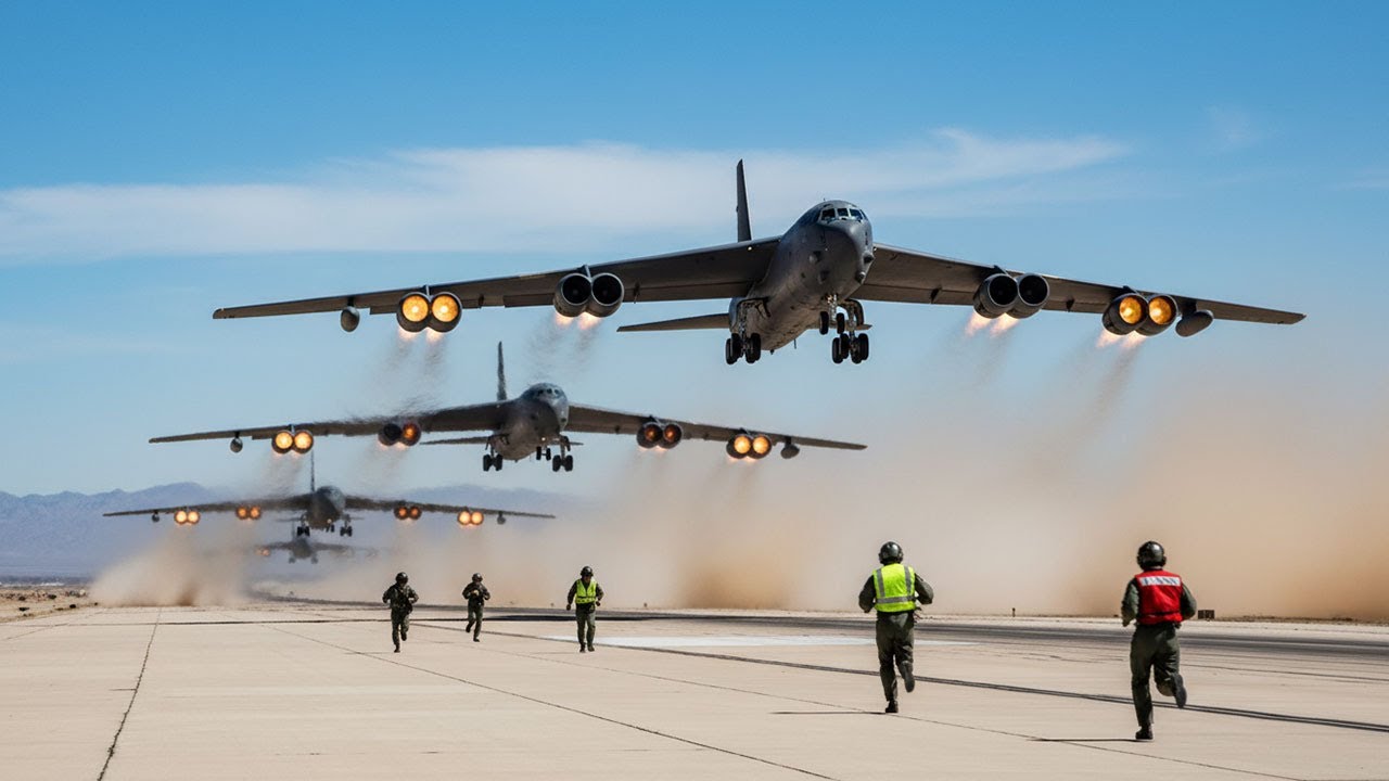 Иран в шоке! Десятки женщин-пилотов американских бомбардировщиков B-52 на полной скорости взлетают в