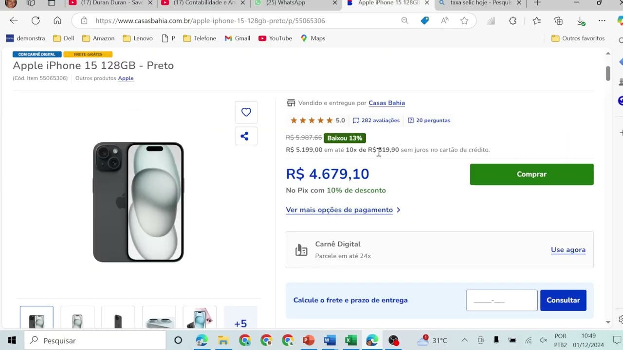 VPL (Valor Presente Líquido) - Aplicação na compra parcelada