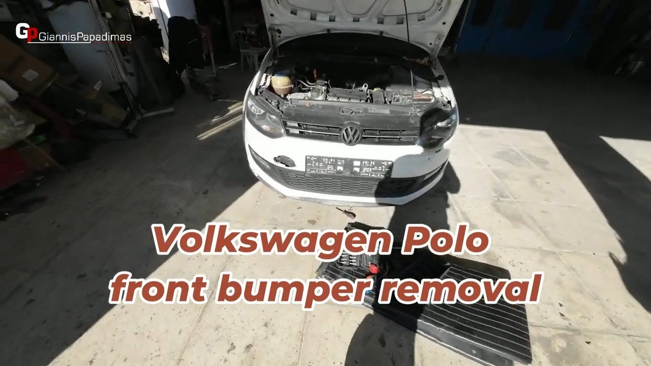 Volkswagen Polo 2009–2017  front bumper removal