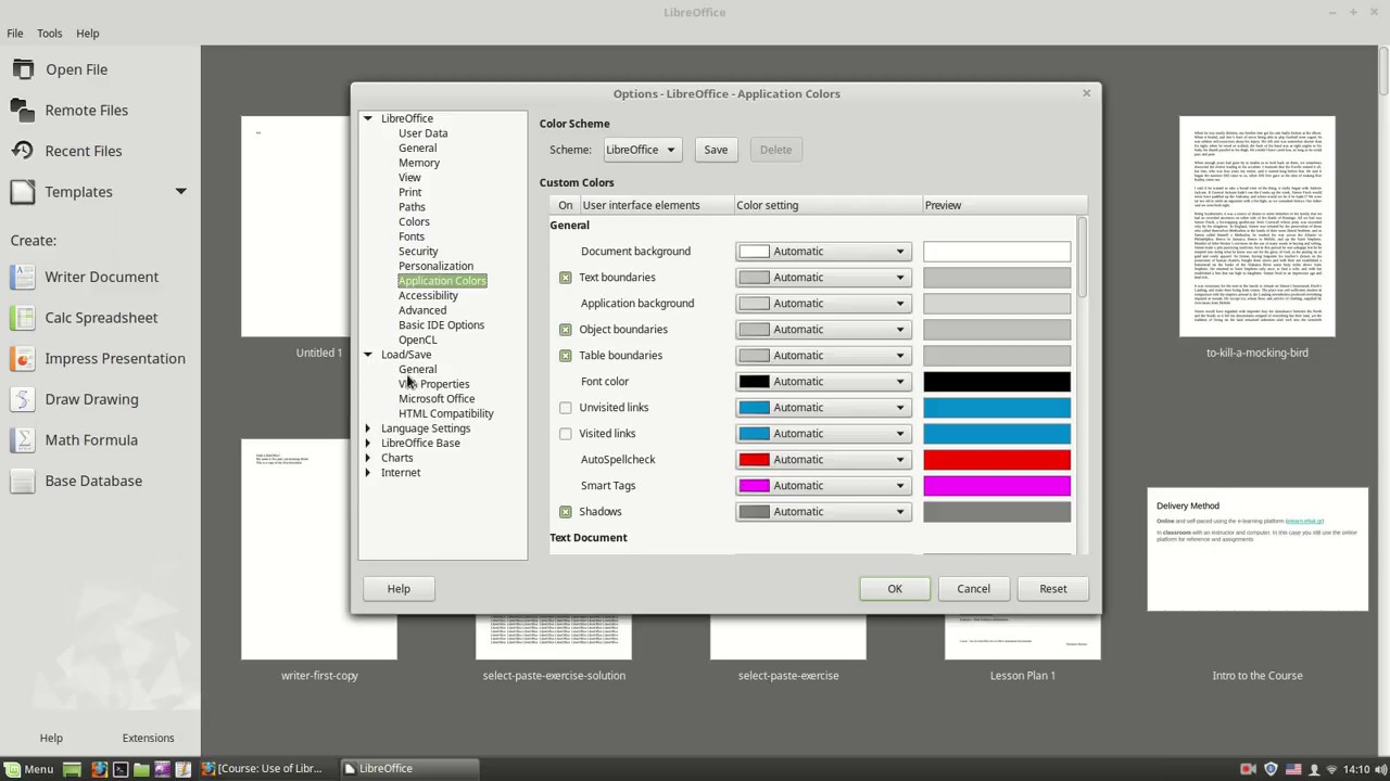LibreOffice - Setting Options