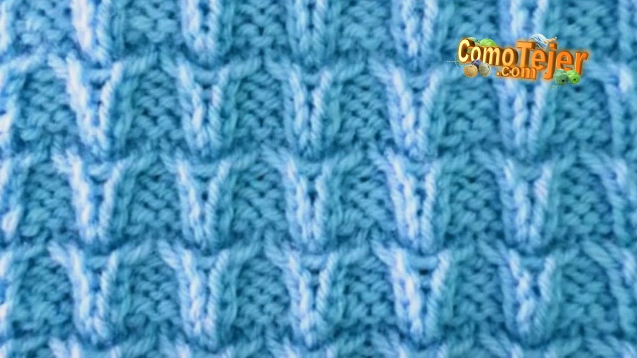 Cómo Tejer Punto Bonito para Suéter o Chaleco en 2 agujas/palitos/tricot (897)