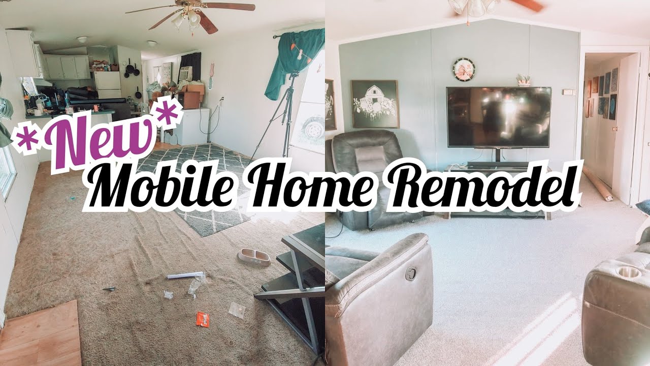 $300 MOBILE HOME REMODEL OLD SINGLE WIDE TRAILER RENOVATION