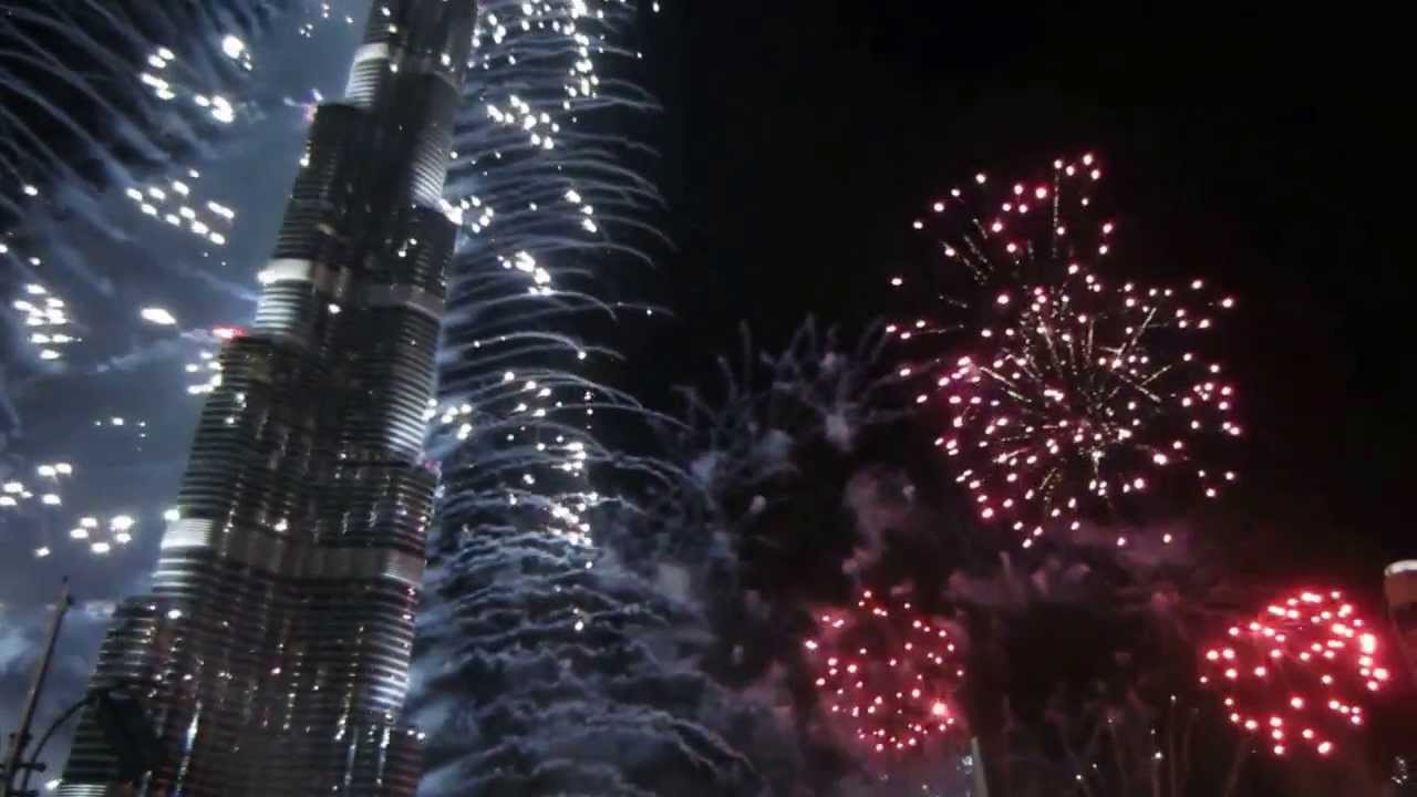 Burj Dubai New Year Fireworks 2014
