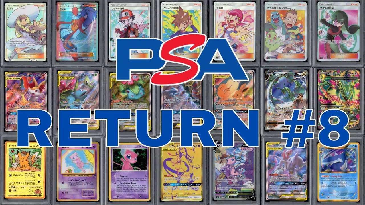 Pokemon PSA Return #8 - Tag Team GX Alt Arts, Full Art Trainers, Vintage Japanese Promos