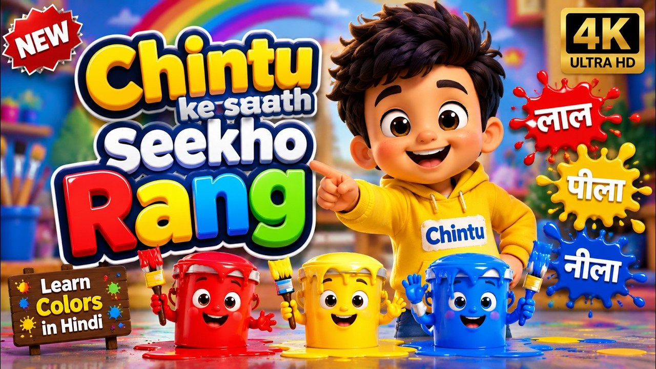 Learn Colors with Chintu | Learn Colors in Hindi | RED YELLOW BLUE | Chintu 4K #colors