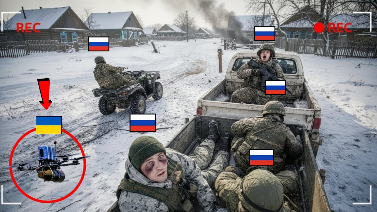 Ukrainian Azov FPV Surprises Russian Troops in Open Terrain