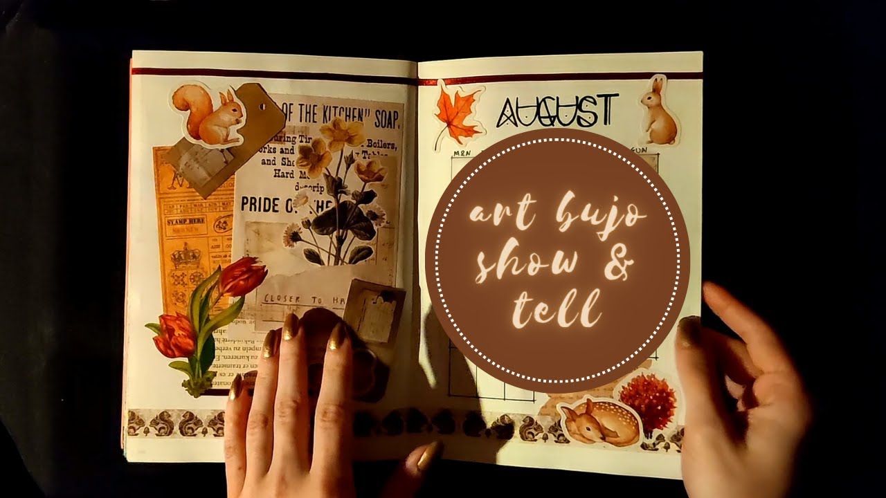 ASMR SUOMI art bullet journal show & tell 📙🎨 (whispers in Finnish, tapping)