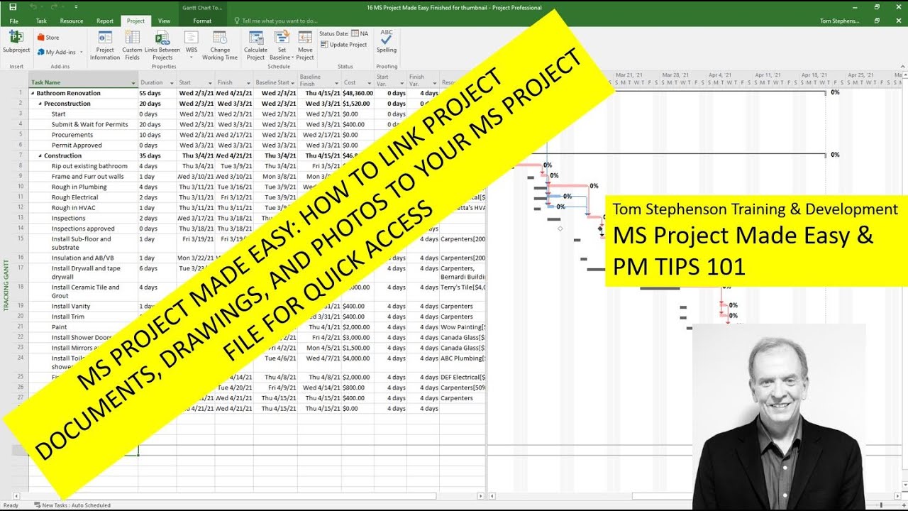 MS PROJECT: СВЯЖИТЕ ДОКУМЕНТЫ ПРОЕКТА, ЧЕРТЕЖИ И ФОТОГРАФИИ С ФАЙЛОМ MS PROJECT ДЛЯ БЫСТРОГО ДОСТУПА