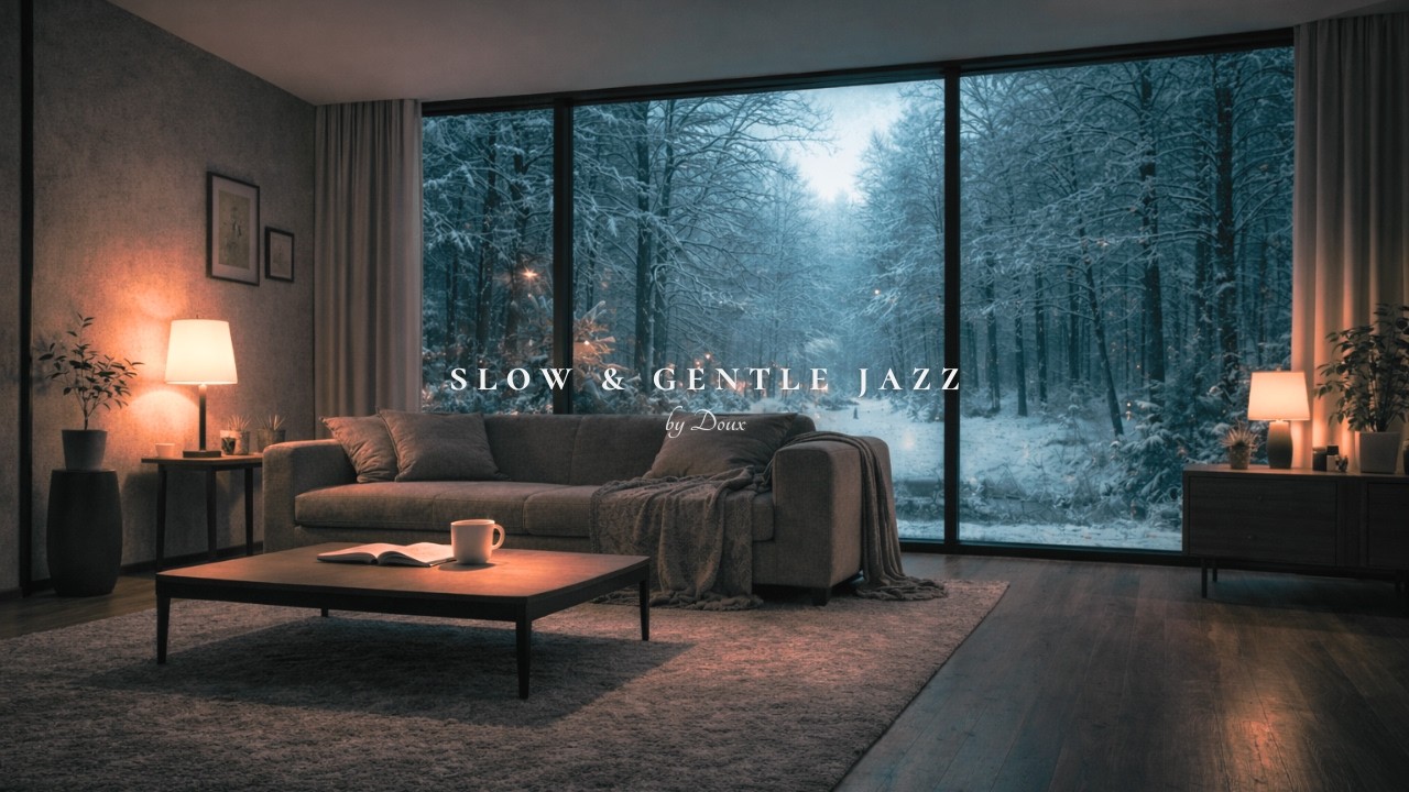 [playlist] Winter forest through the window, warmth settling quietly inside | Slow & Gentle Jazz