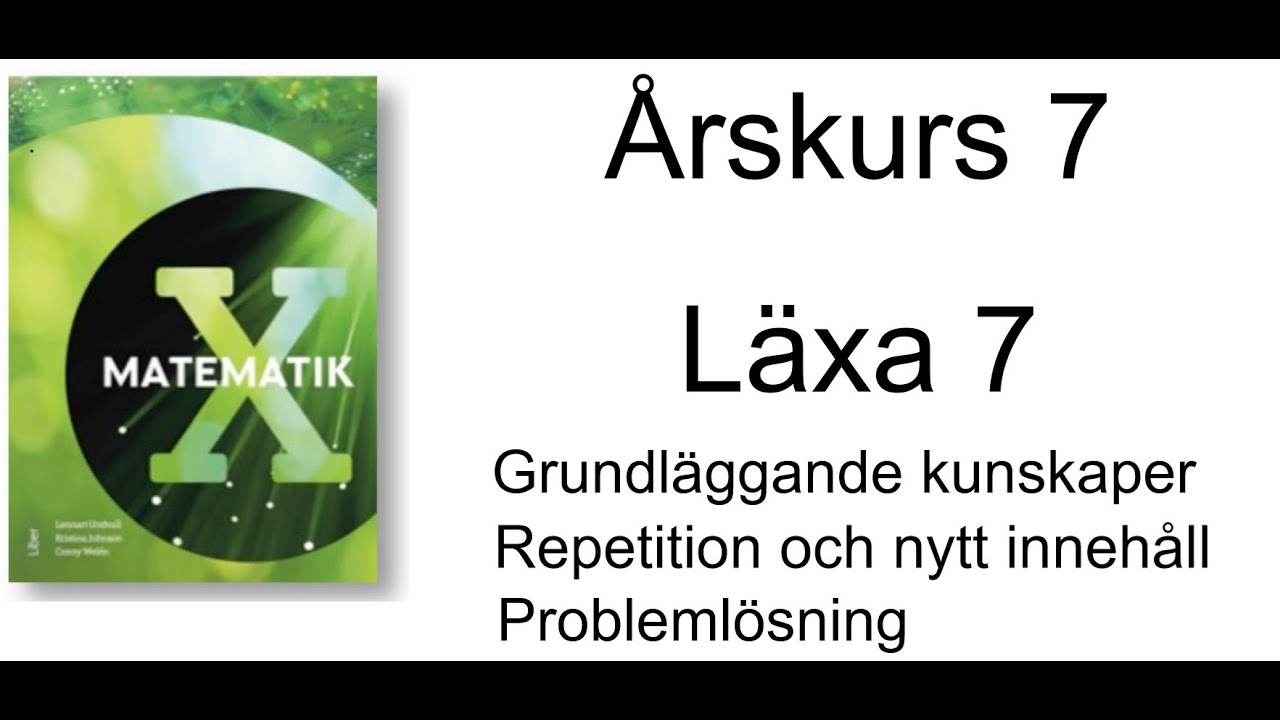 Läxa 7 matematik åk 7 X-boken