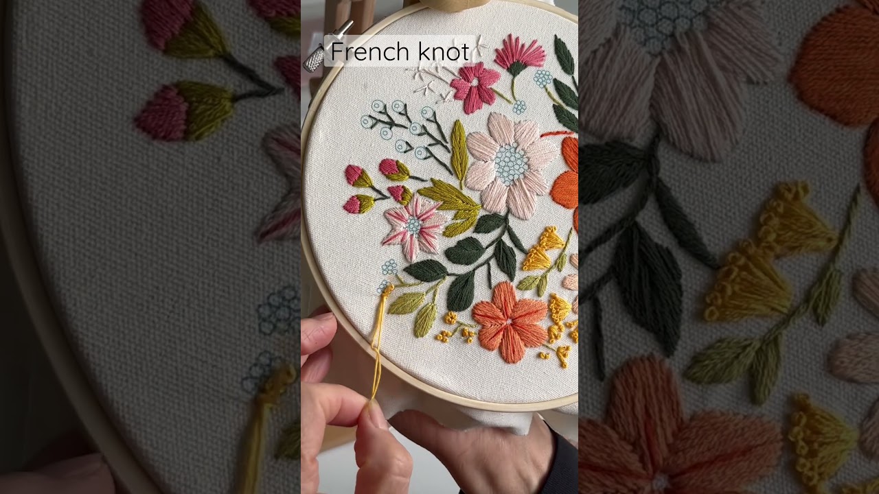 French knot #craft #art #embroidery #handembroidery #relaxing #hobby #handmade #needlework #drawing