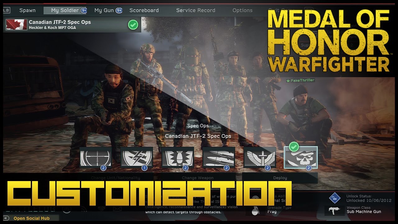 Medal Of Honor: Warfighter - Soldier & Weapon Customization