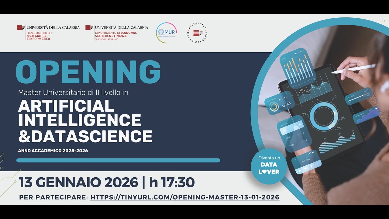Opening della terza edizione del Master Universitario di II Livello in AI&DS 13 01 2026