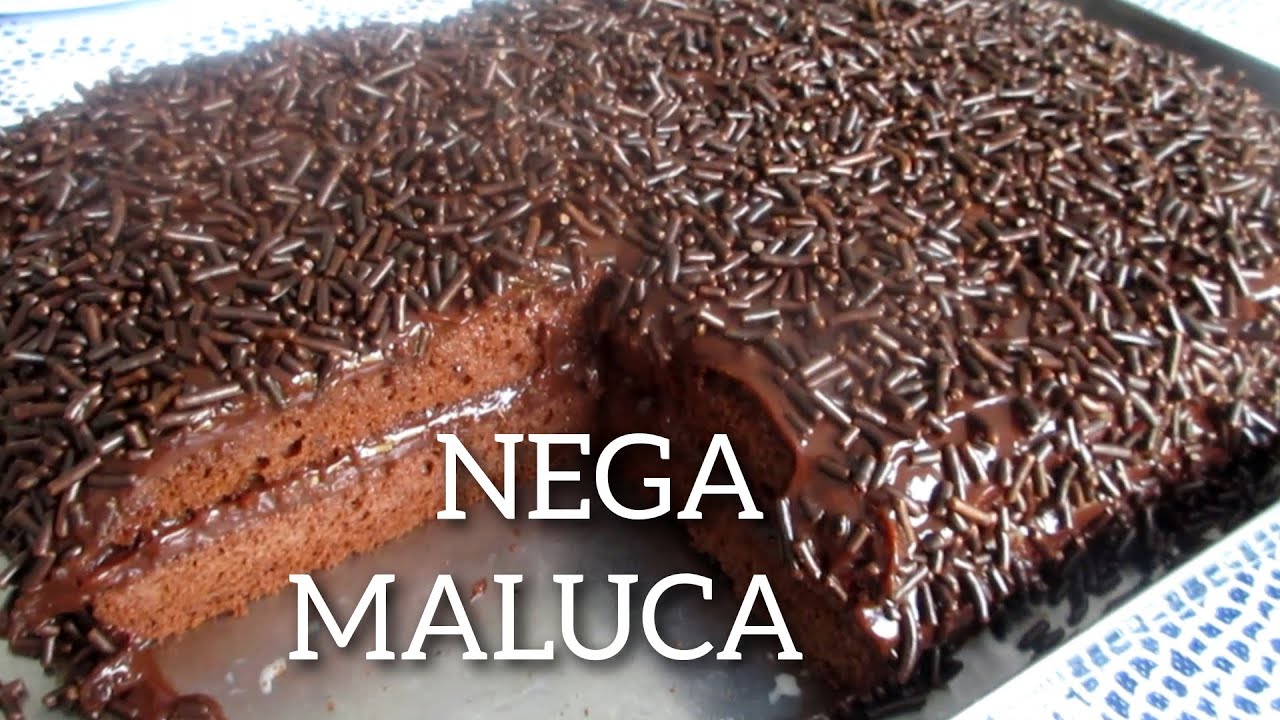 BOLO NEGA MALUCA CREMOSA SEM GLÚTEN feito com farinha de arroz e sem fermento