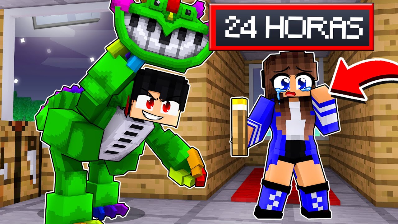 Me vesti de PIANOSAURUS e ASSUSTEI meus AMIGOS no Minecraft por 24 HORAS! ‹‹ P3DRU ››