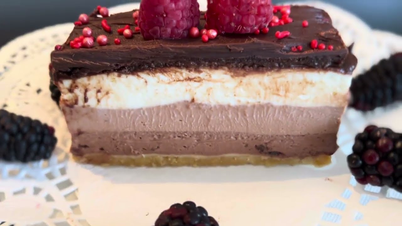 The best triple layer chocolate cheese cake /Sernik potrójnie czekoladowy na zimno