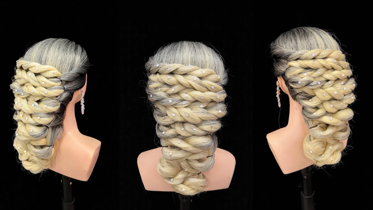 Beautiful Pearl Braid Hairstyle ✨ | Easy Party Hairstyle Tutorial#hairstyles #viral 