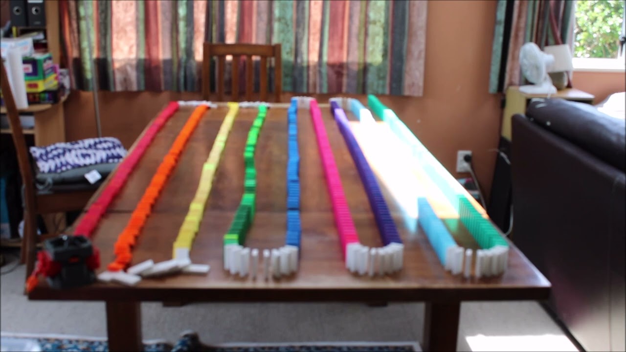 Coloured Domino Lines On The Table - TL Domino Contest Entry 2026 (‪@Tochtlidominoes)