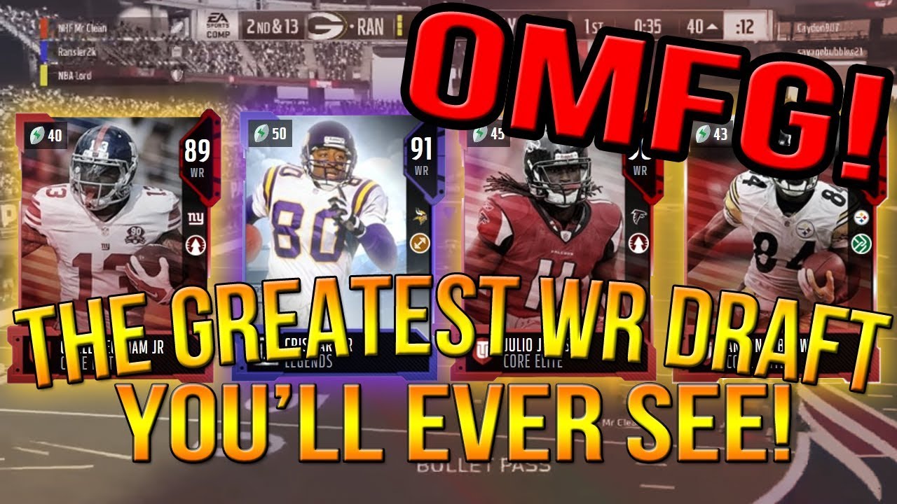 OMFG! THE GREATEST WR DRAFT YOU'LL EVER SEE! Madden 18 Mut Champions Draft