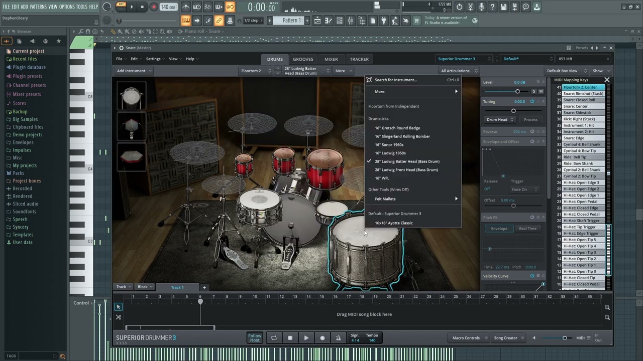 Superior Drummer 3 CUSTOM Kit Build 3: TOMS