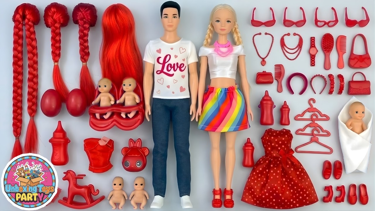 9 Minutes Satisfying with Unboxing Barbie Family Playset, Doll Dressup Set Toys ASMR | Review Toys