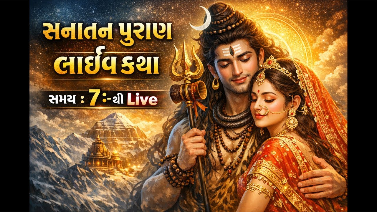 સનાતન પુરાણ લાઈવ કથા:—7pm Live