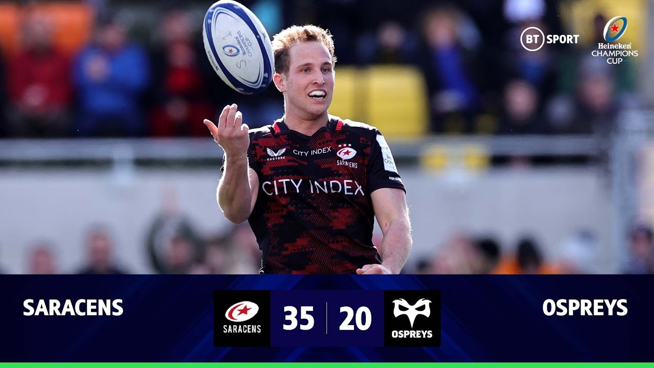 Saracens vs Ospreys (35-20) | Two late Malins tries see Saracens to QF | Champions Cup Highlights