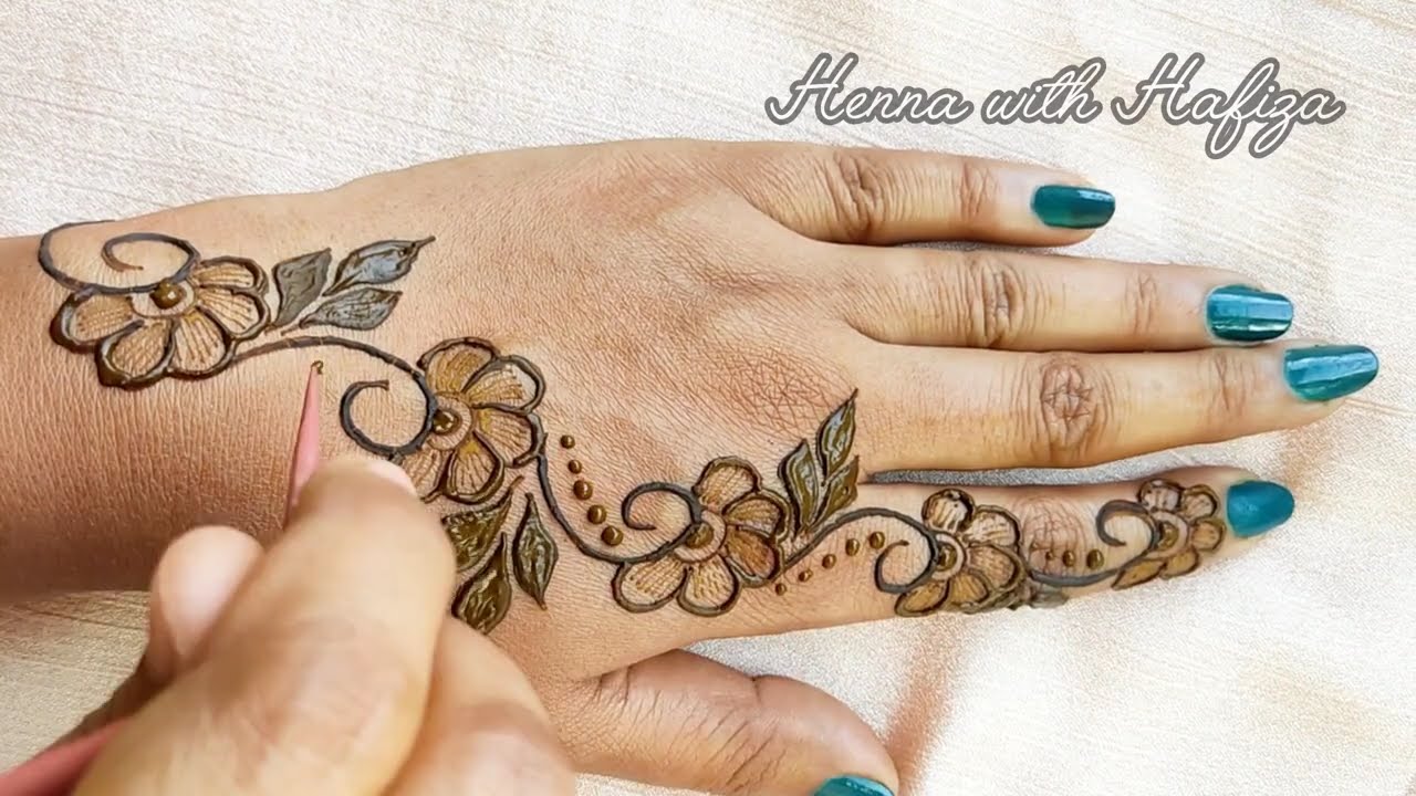 Very simple unique style mehndi design for back hand|new easy mehndi design 2026 | mehandi designs|