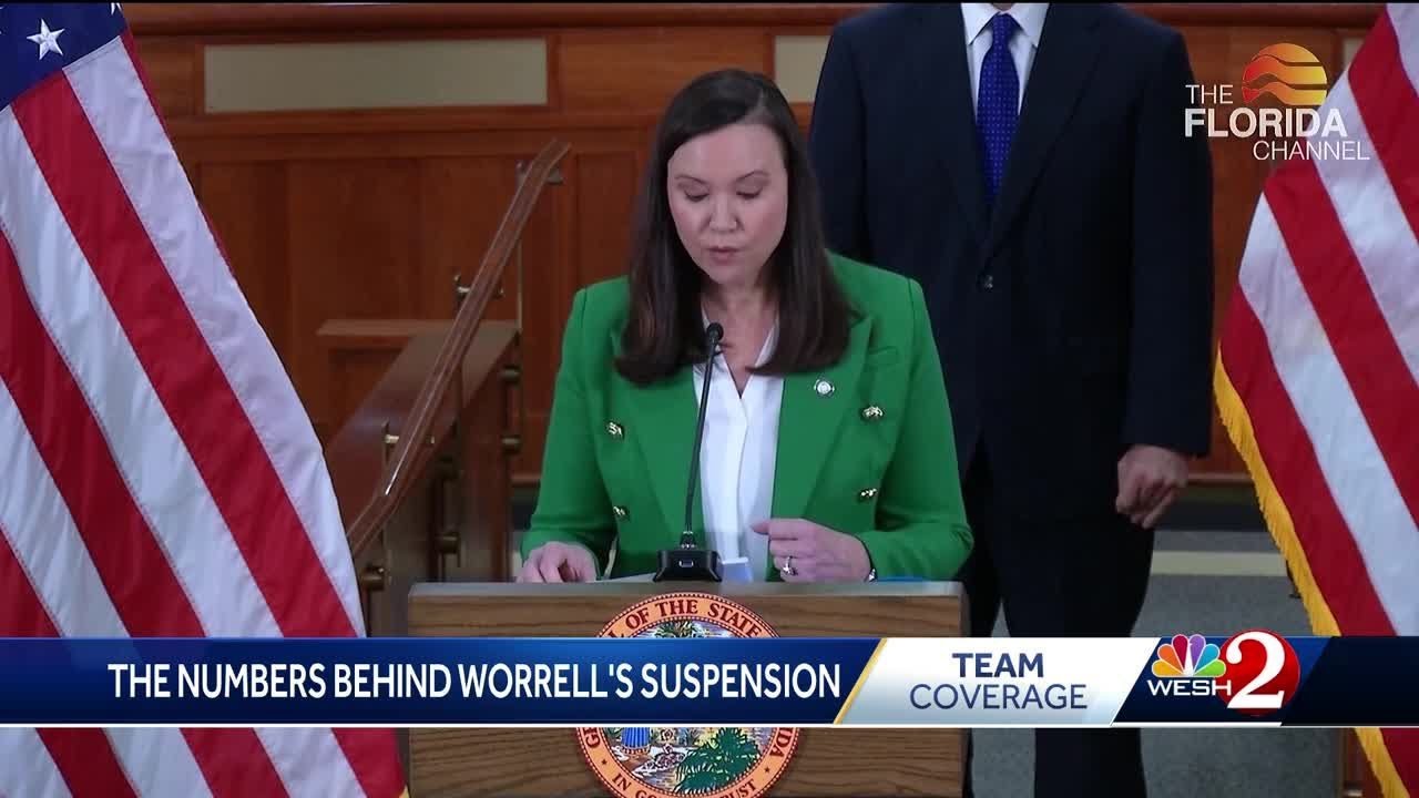 Attorney General Ashley Moody shares numbers that led to State Attorney Monique Worrell's suspension
