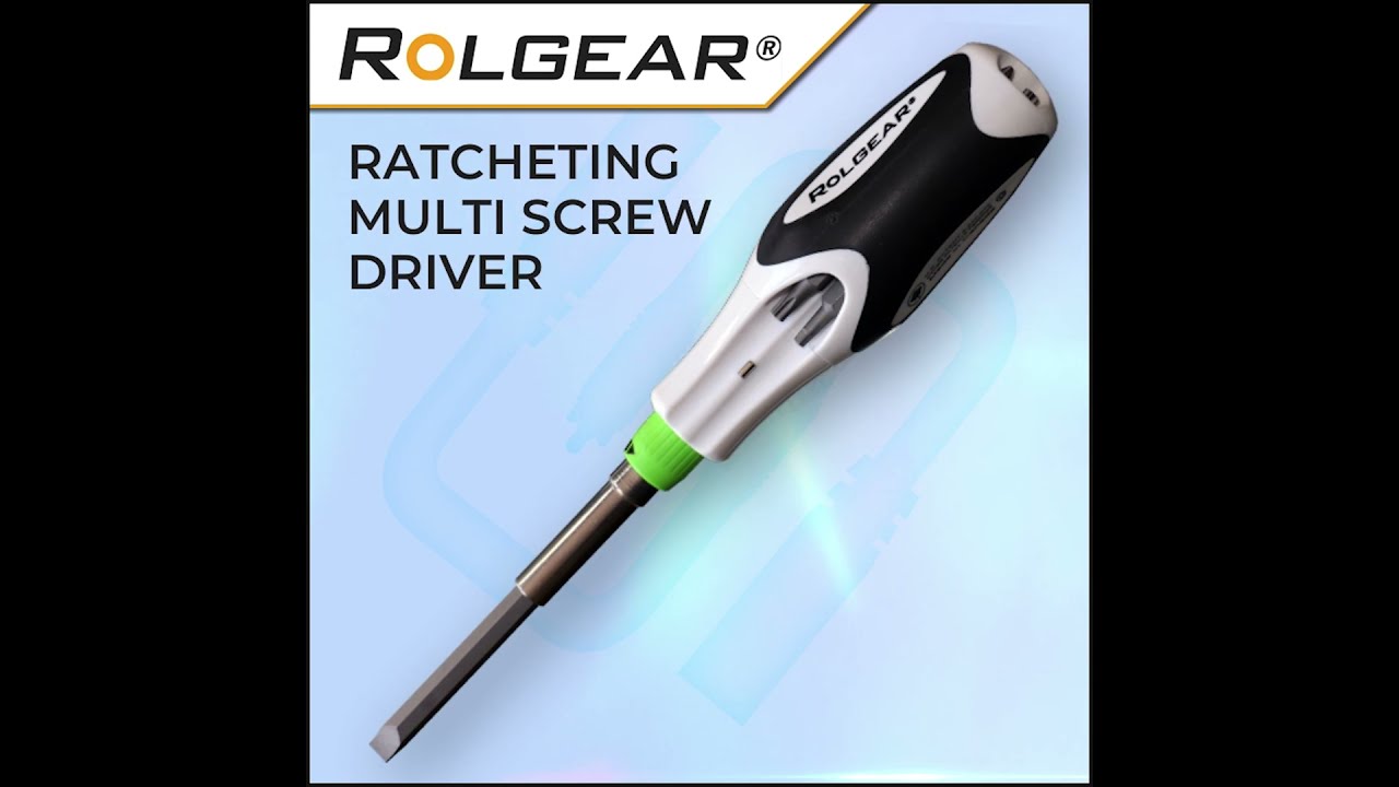 Rolgear Multibit Ratchet Screwdriver with 15 Tips - Available at Cable and Connections