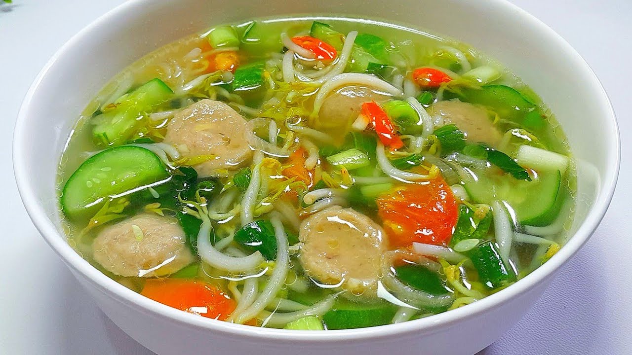Seger Banget, Turunkan Darah Tinggi ‼️ Resep Sayur Timun Toge Bakso.