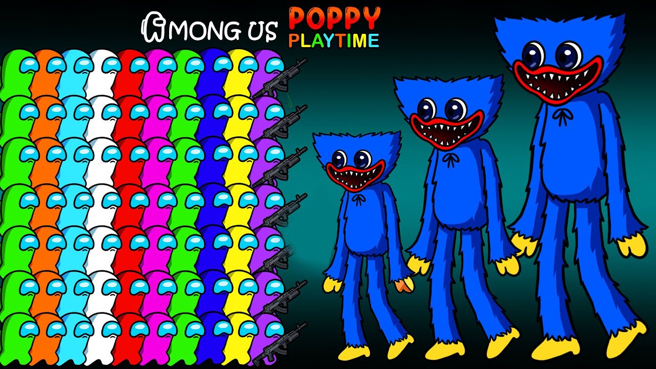 어몽어스Among Us VS Huggy Wuggy Poppy Playtime Character | AMONG US FUNNY ANIMATION