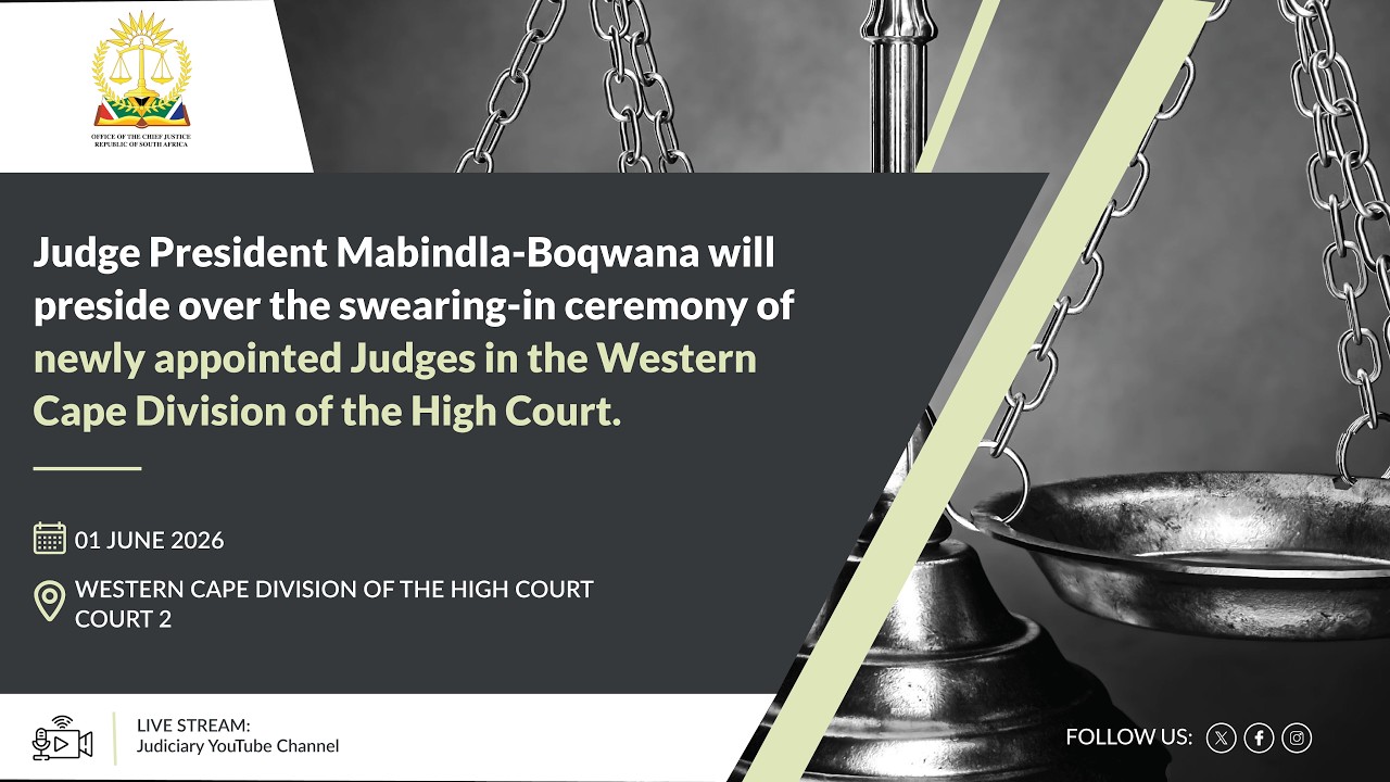 Swearing in Ceremony - 1 June 2026  Western Cape Division of the High Court