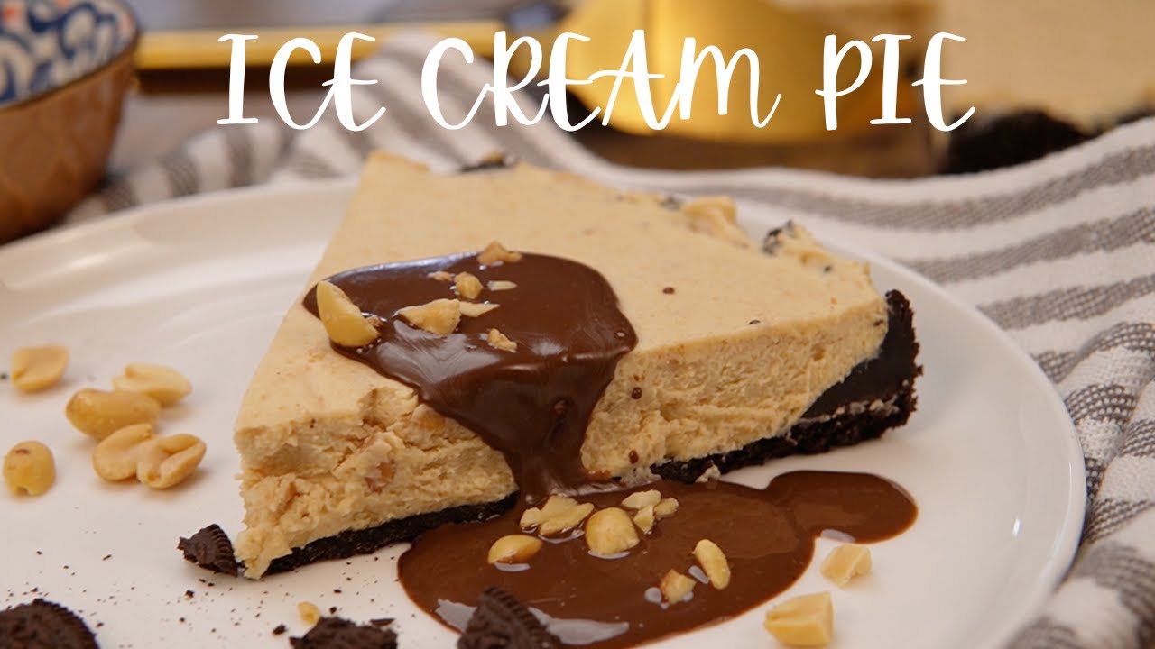 Peanut Butter Oreo Ice Cream  Pie -  No-Churn Ice Cream