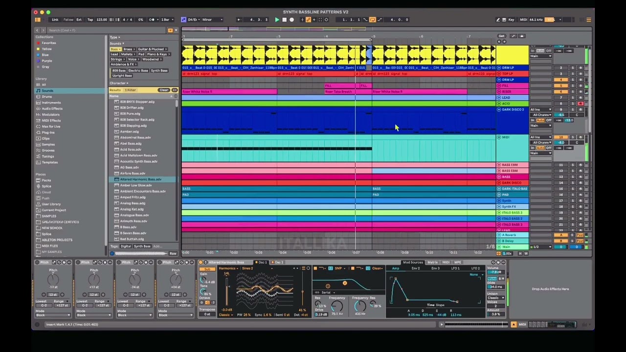 Как сделать EBM / Dark Disco / Synthwave басслайн в Ableton Live