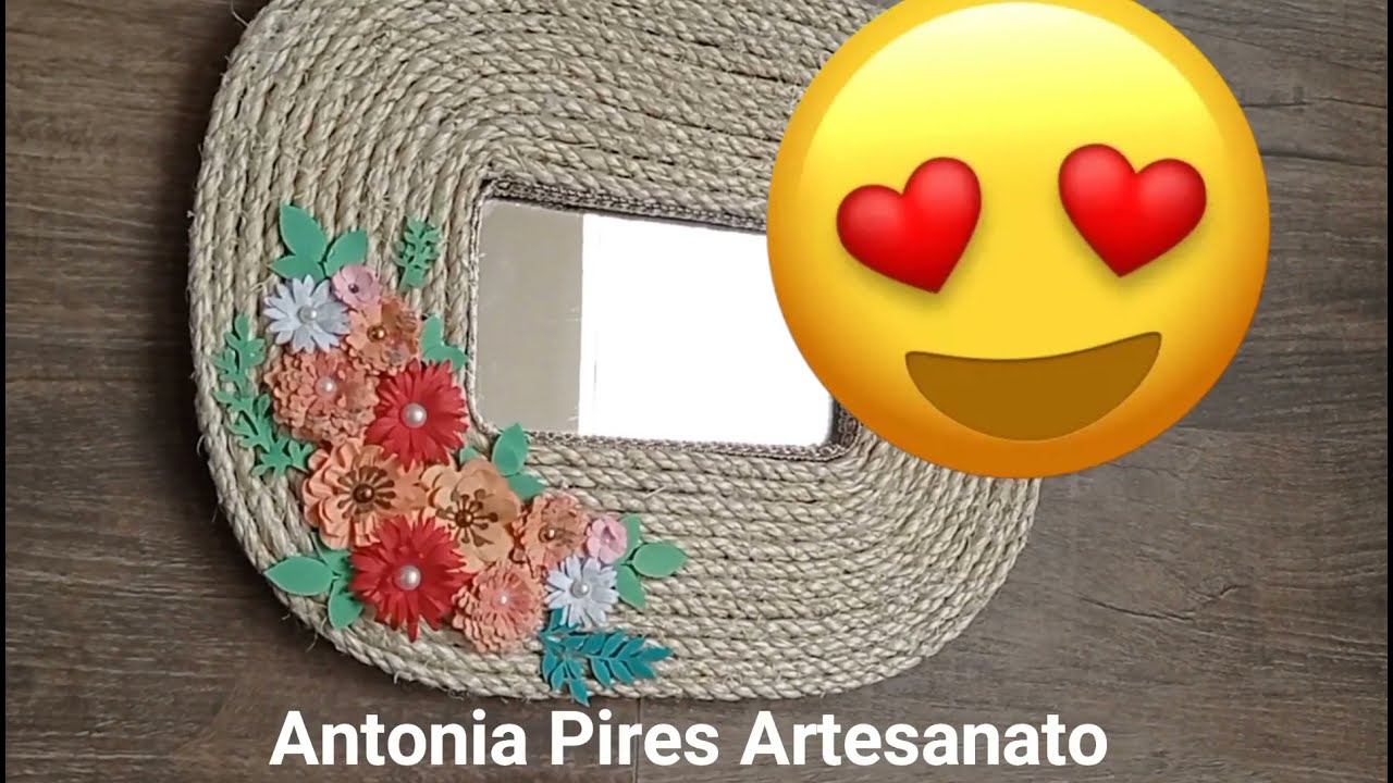 DIY FAÇA VOCÊ UM ESPELHO DECORATIVO USANDO CORDA E PAPELÃO !!! FÁCIL DE FAZER