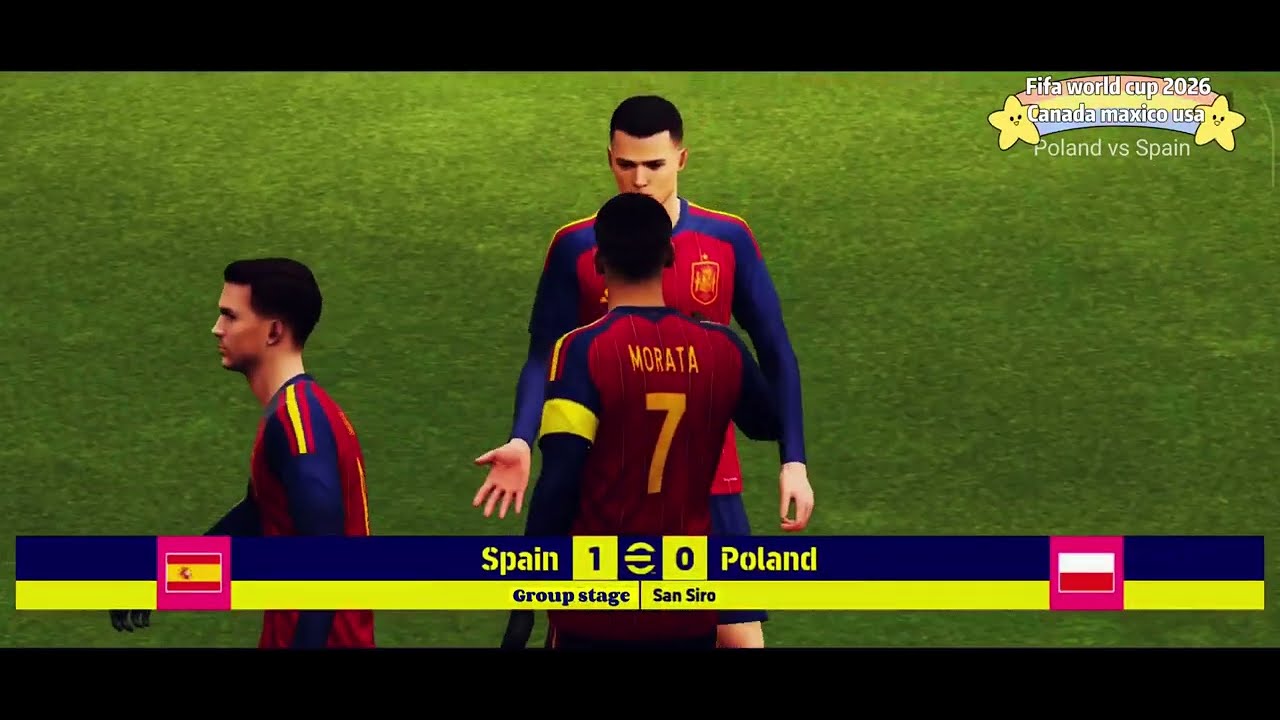Poland vs Spain full match #football #efootball #fifaworldcup #gameplay 