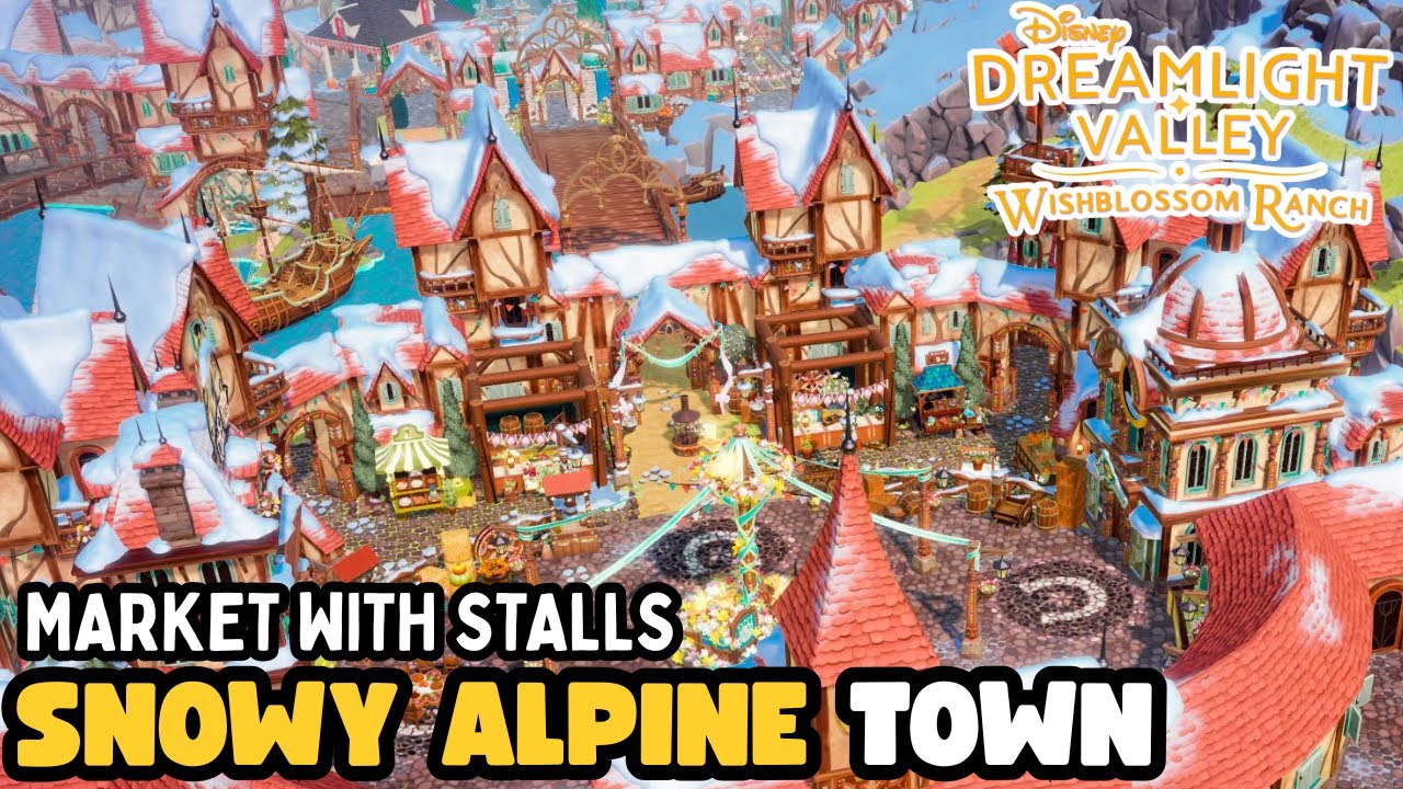 Функциональный рынок и торговые палатки Snowy Alpine Town ~ Дизайн ранчо Wishblossom ~ Disney Dre...