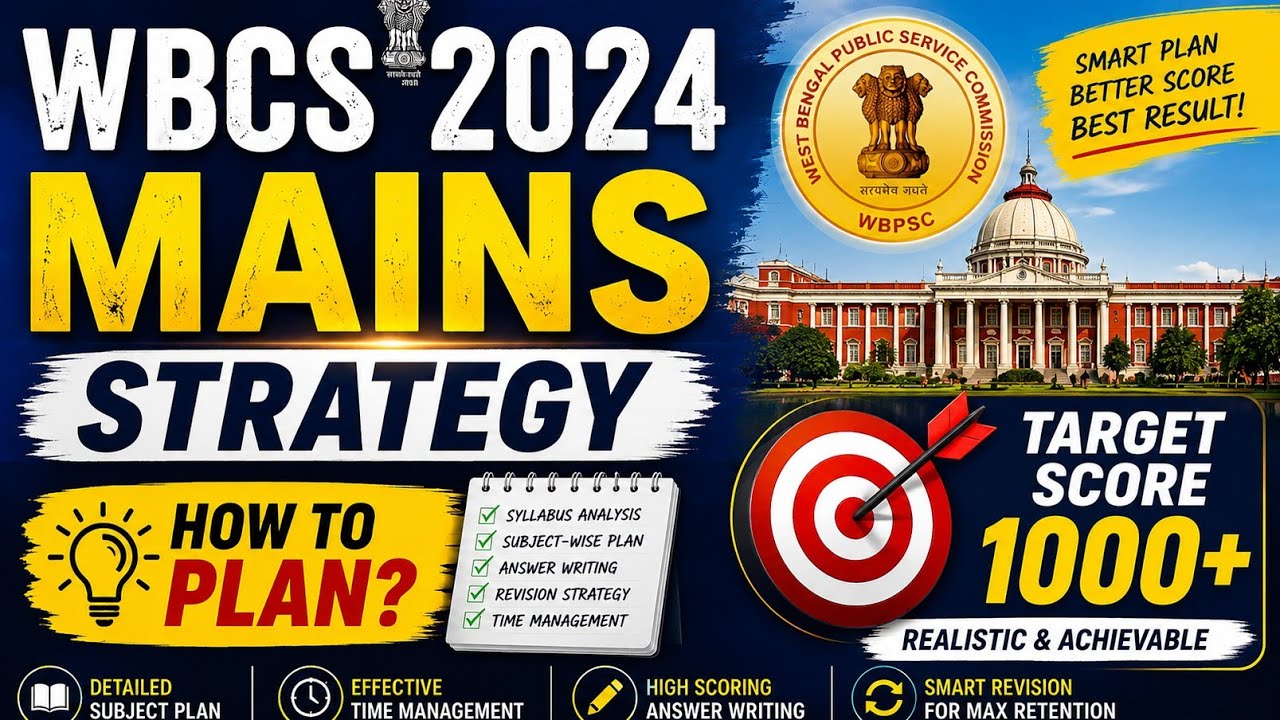 WBCS 2024 MAINS STRATEGY.কীভাবে 1000 + Score করবে ?Subject Wise Detailed Plan for WBCS mains