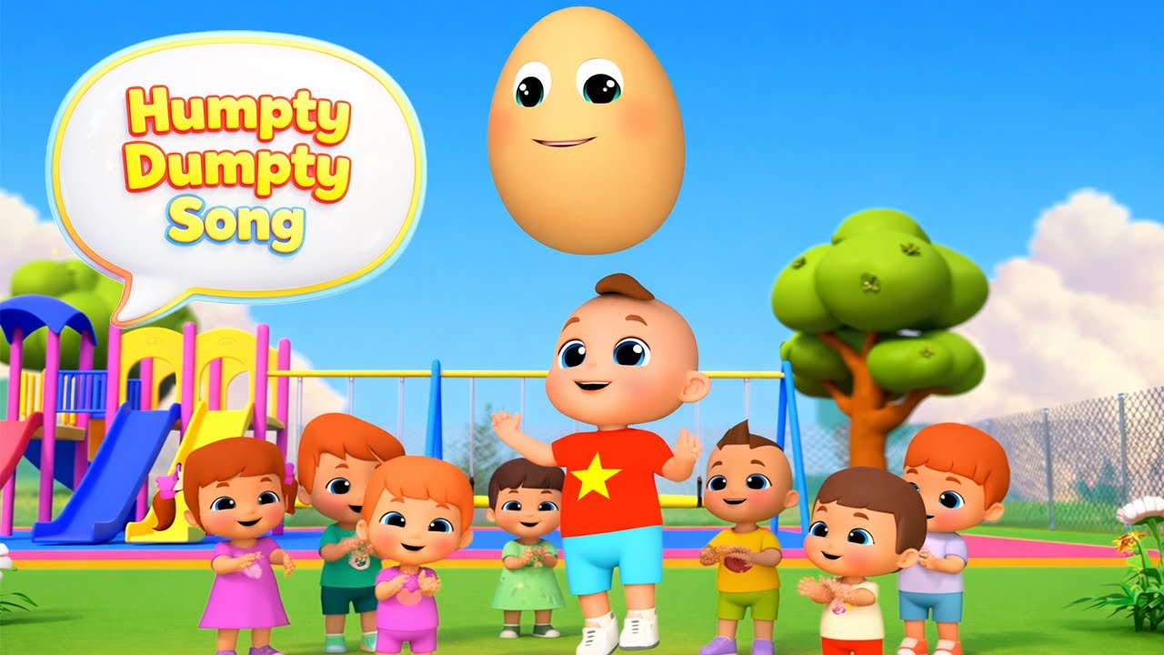 Humpty Dumpty Playground Song with JJ & Friends | Nursery Rhymes & Kids Fun