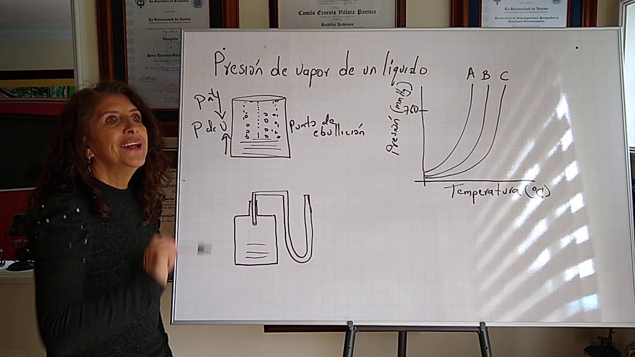 Presión de vapor de un líquido.