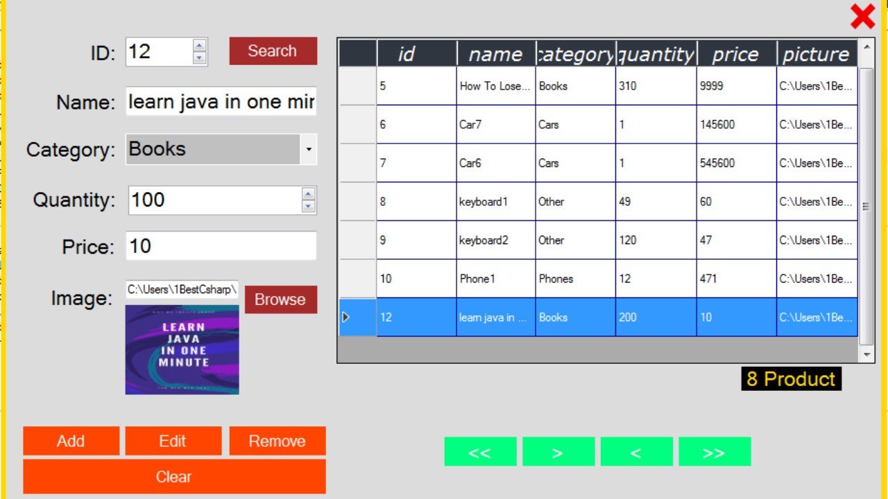 VB.Net Project - Products Manager Form Using VB.Net And MySQL Database