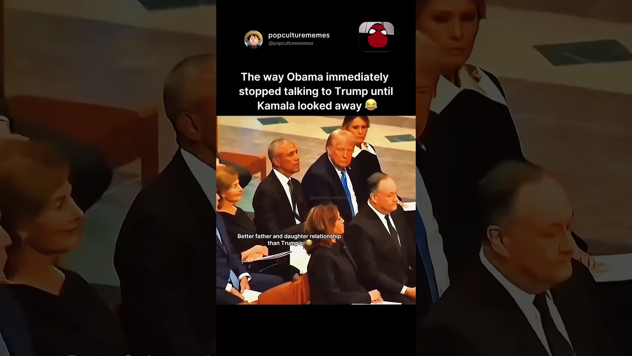 obama and trump stop talking the second kamala turns around 😂 #obama