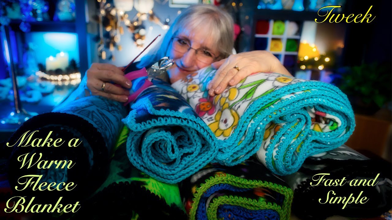 How to put a Simple CROCHET BORDER on a FLEECE Blanket, Tutorial, diy