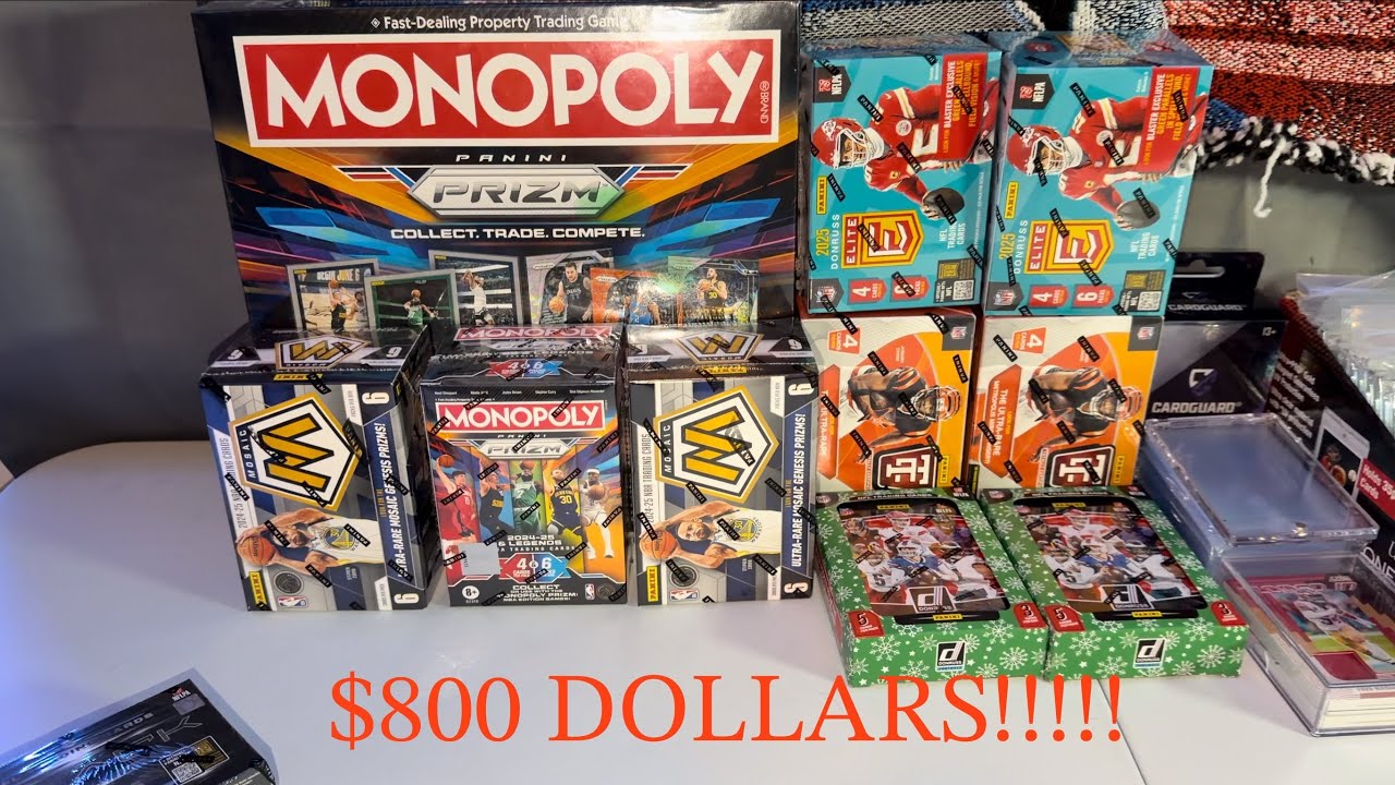 $800 DOLLARS OF TRADING CARDS!!!!!! RETAIL VS PANINI BLACK 2025($400 for 5 cards)!!!!