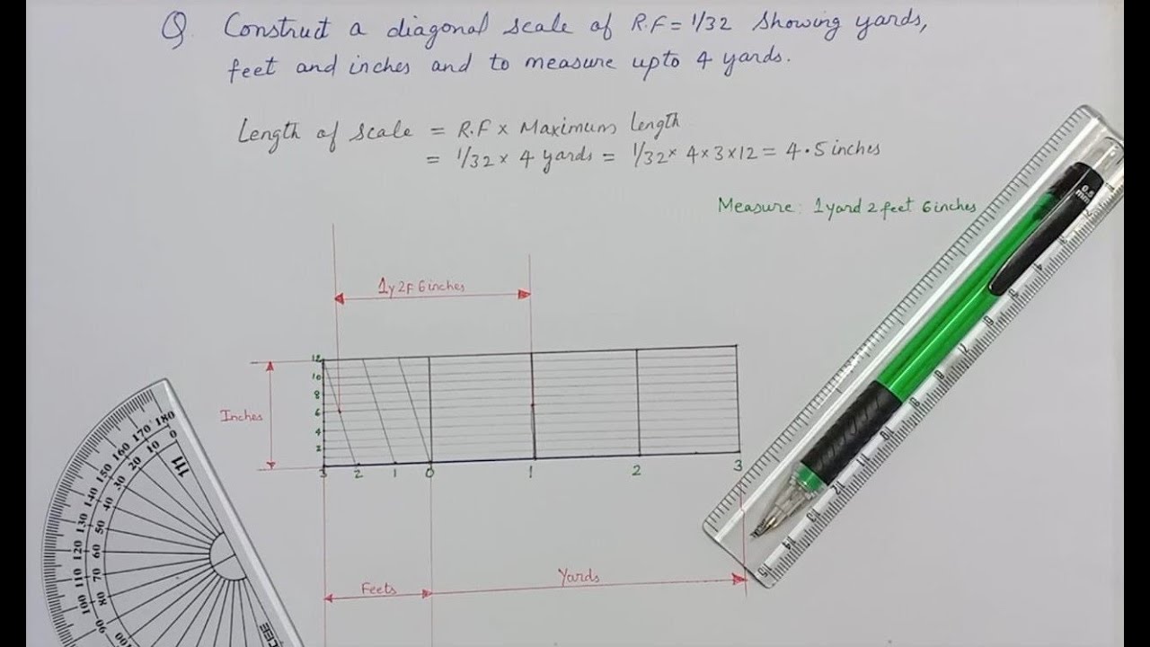 Diagonal Scale | Scales | Engineering Graphics | Engineering Drawing | RTM Nagpur University