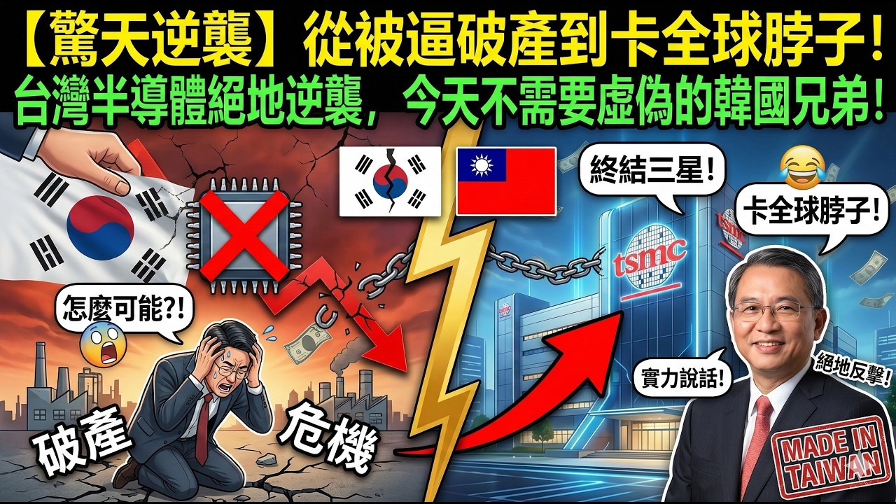 從被逼破產到卡全球脖子！台灣半導體絕地逆襲，今天不需要虛偽的韓國兄弟！